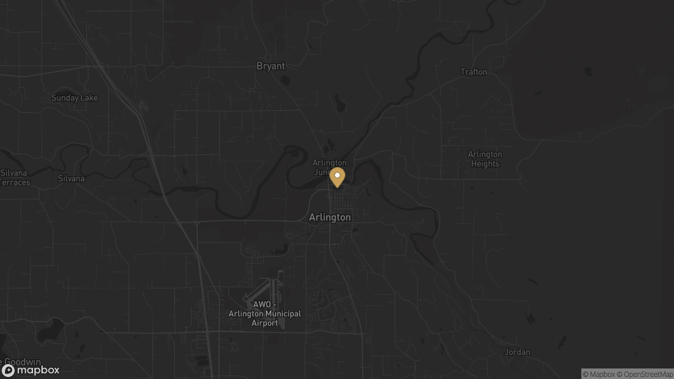 Static map of Arlington, Washington.