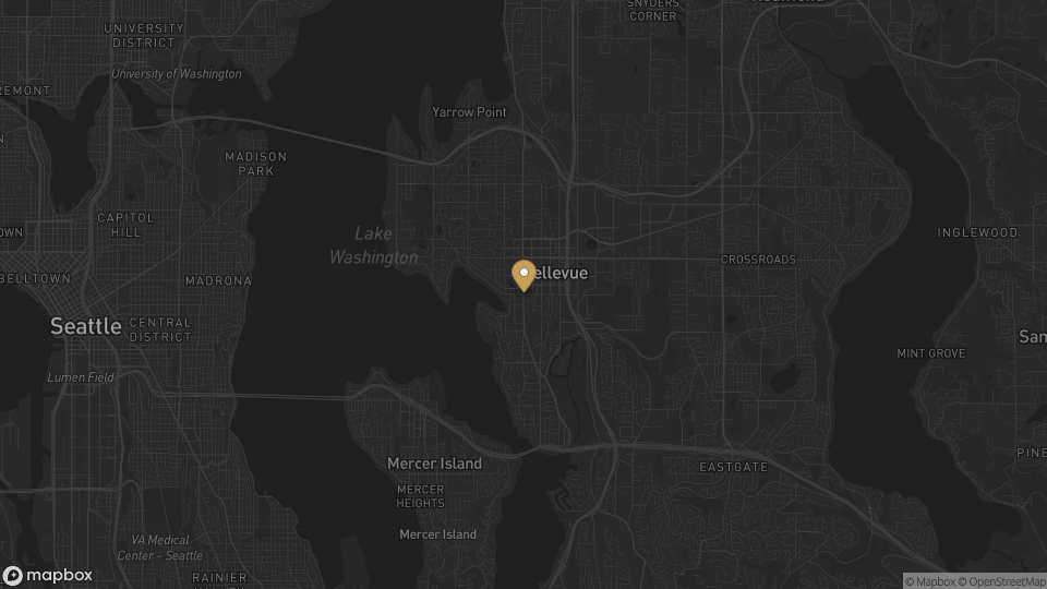 Static map overview of Bellevue, Washington.