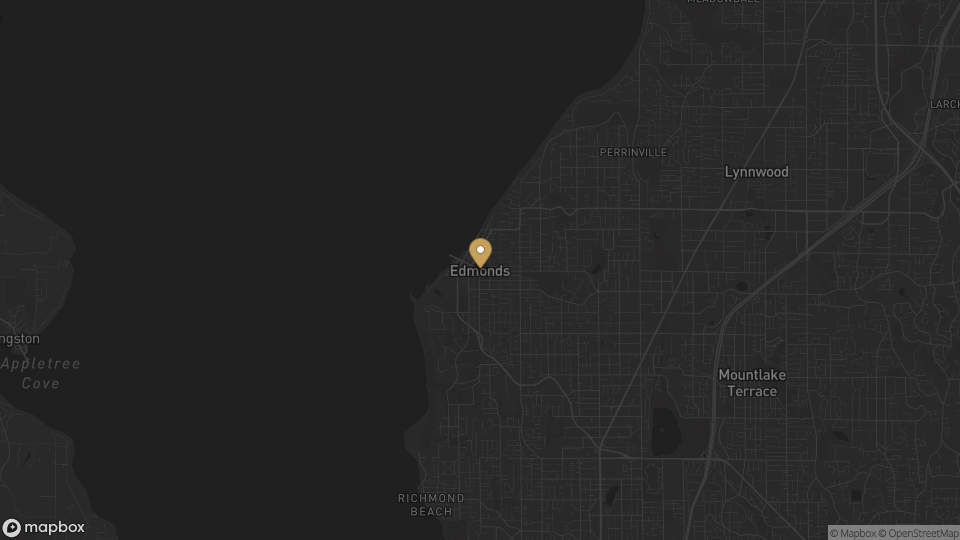 Static map overview of Edmonds, Washington.