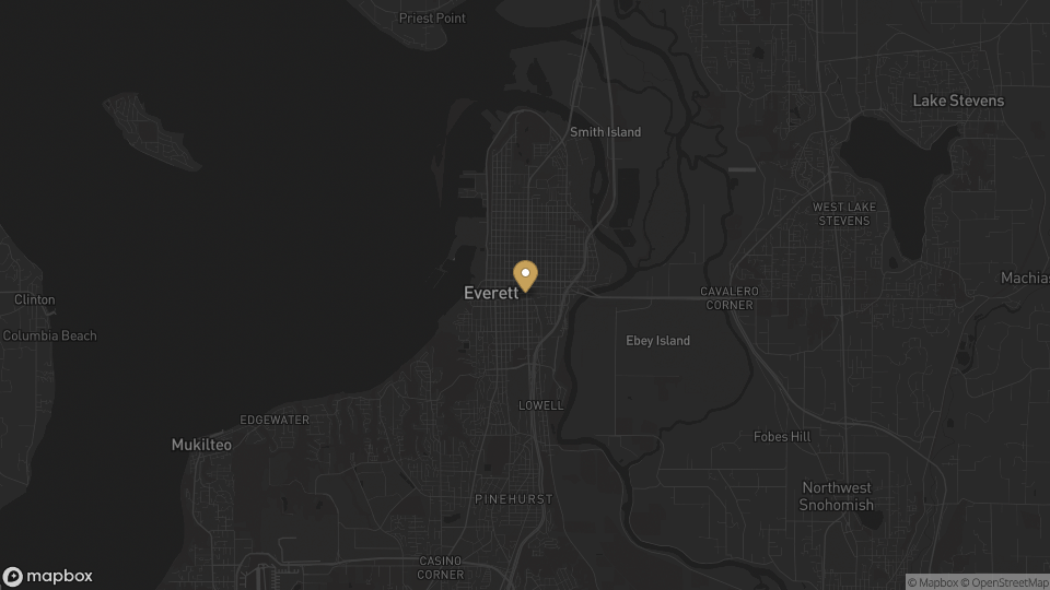 Static neighborhood-context map for Everett, Washington.