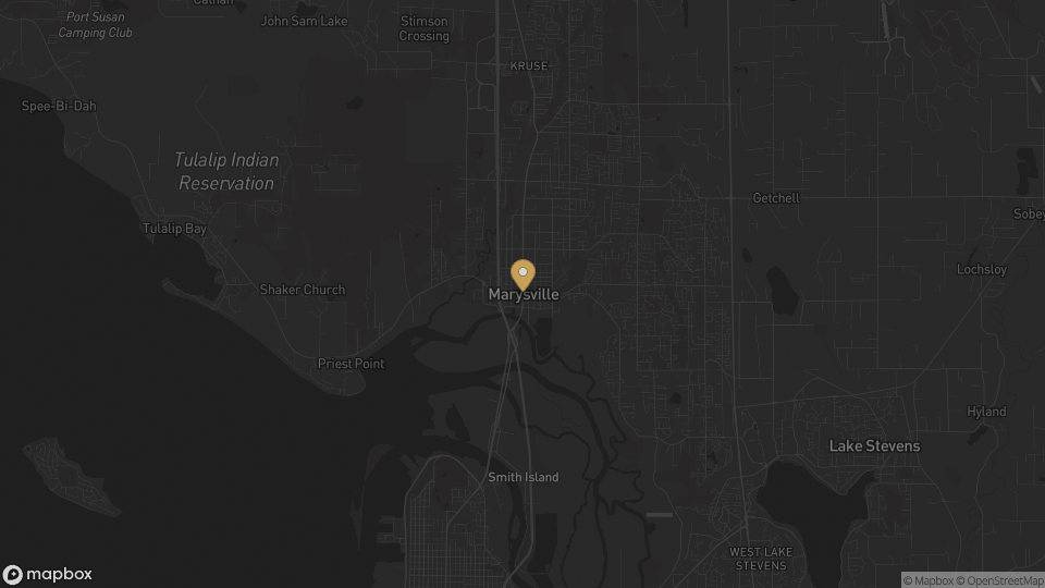 Static map of Marysville, Washington.