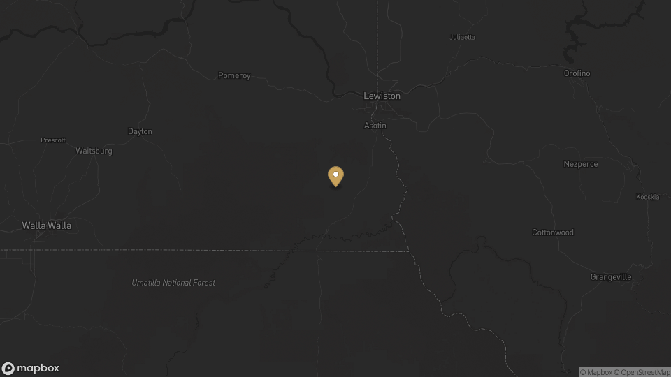 Static map overview of Asotin County, Washington.