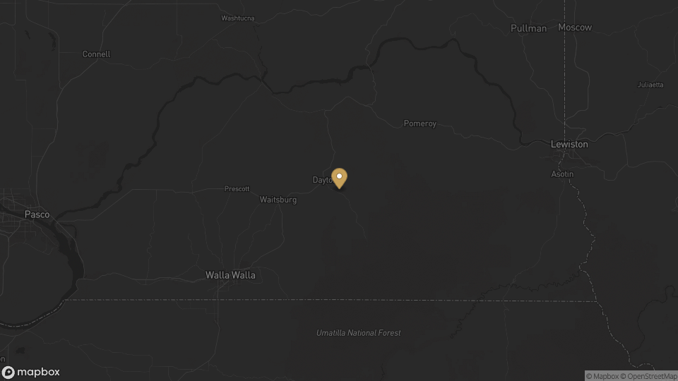 Static map overview of Columbia County, Washington.