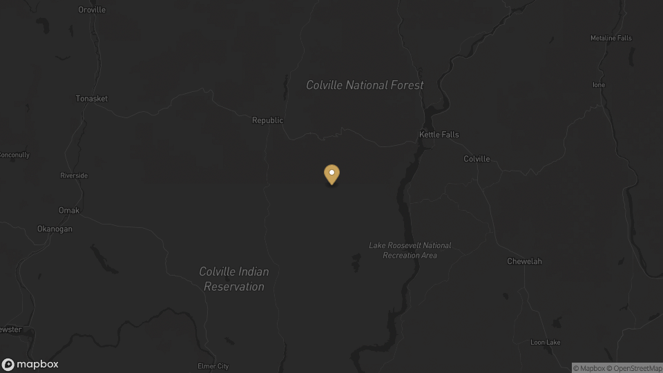 Static map overview of Ferry County, Washington.