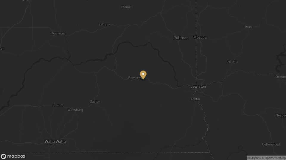Static map overview of Garfield County, Washington.
