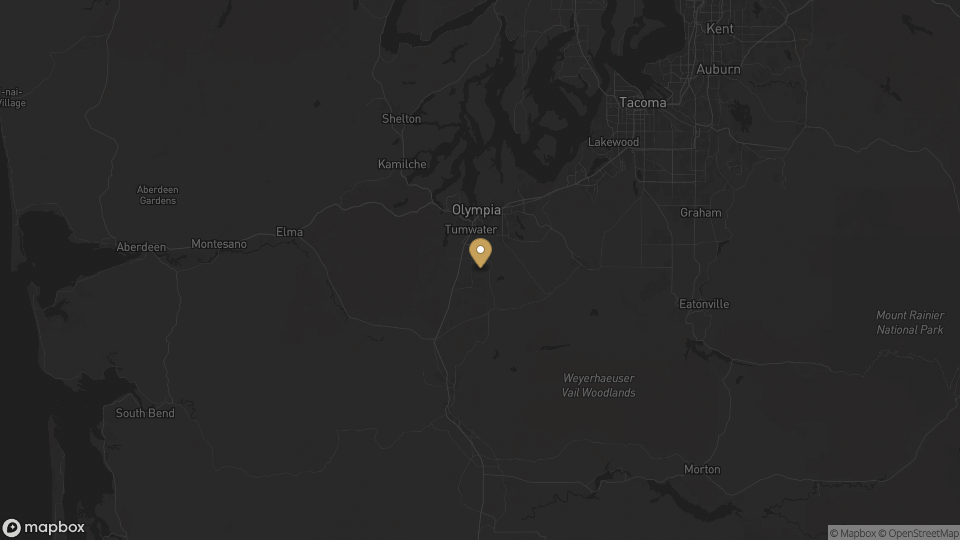 Static map overview of Thurston County, Washington.