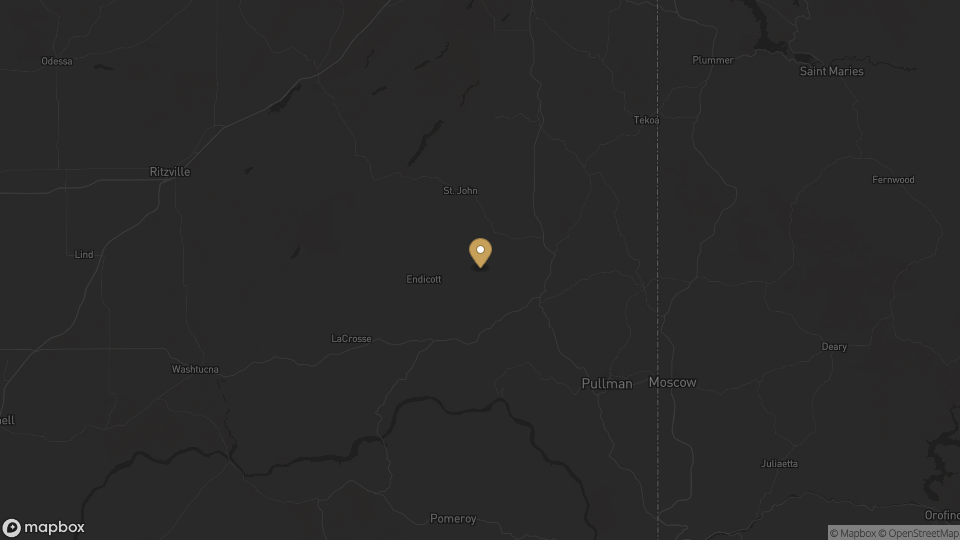Static map overview of Whitman County, Washington.