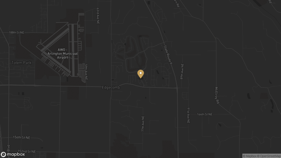 Static neighborhood map for Gleneagle in Arlington, Washington.
