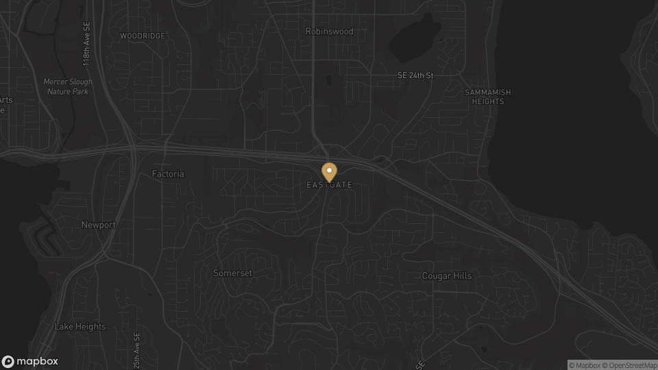 Static neighborhood map for Eastgate in Bellevue, Washington.
