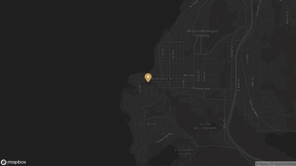 Static neighborhood map for Fairhaven in Bellingham, Washington.