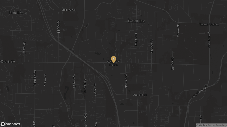 Static neighborhood map for Canyon Park in Bothell, Washington.