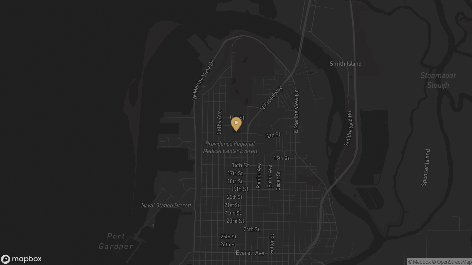 Static neighborhood map for North Everett in Everett, Washington.