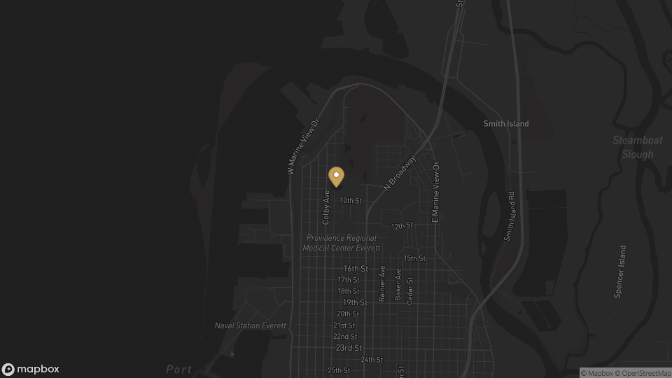 Static neighborhood map for Northwest Everett in Everett, Washington.