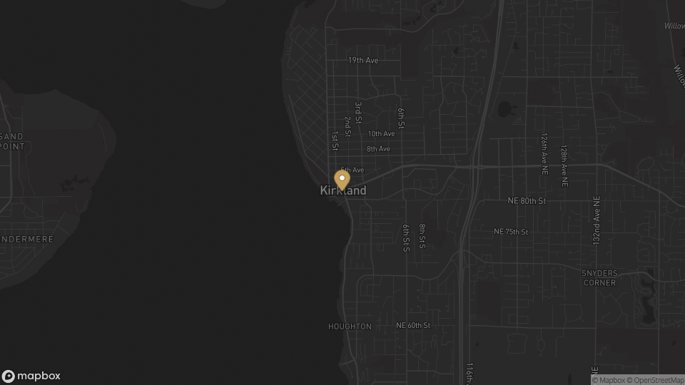 Static neighborhood map for Downtown Kirkland in Kirkland, Washington.