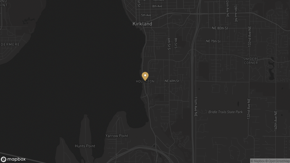 Static neighborhood map for Houghton in Kirkland, Washington.