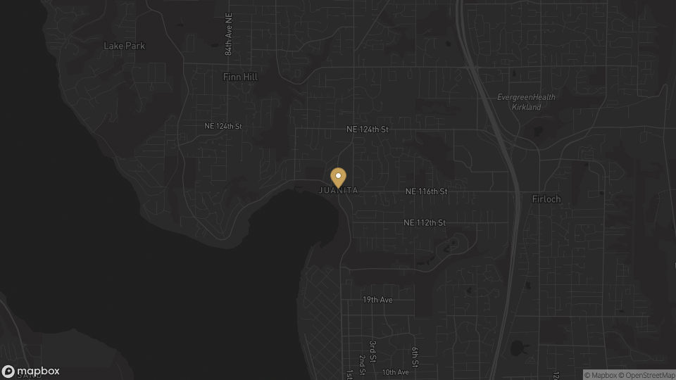 Static neighborhood map for Juanita in Kirkland, Washington.