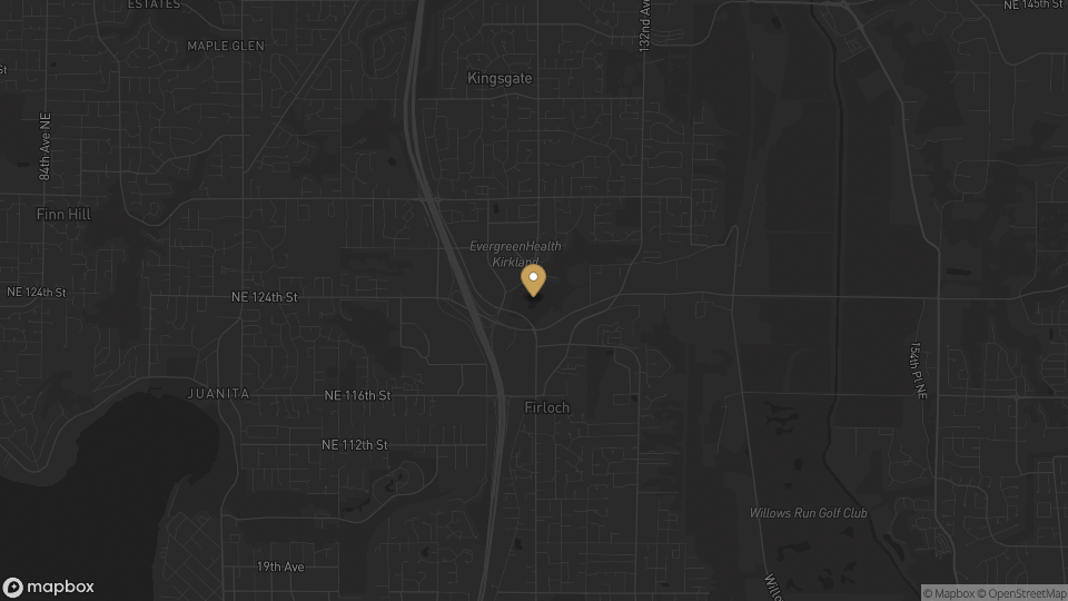 Static neighborhood map for Totem Lake in Kirkland, Washington.