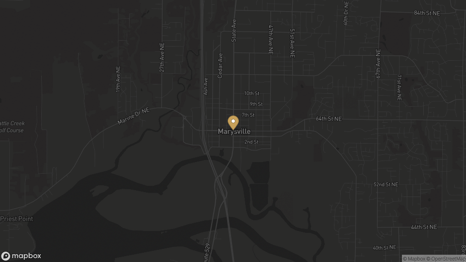 Static neighborhood map for Getchell / Whiskey Ridge in Marysville, Washington.