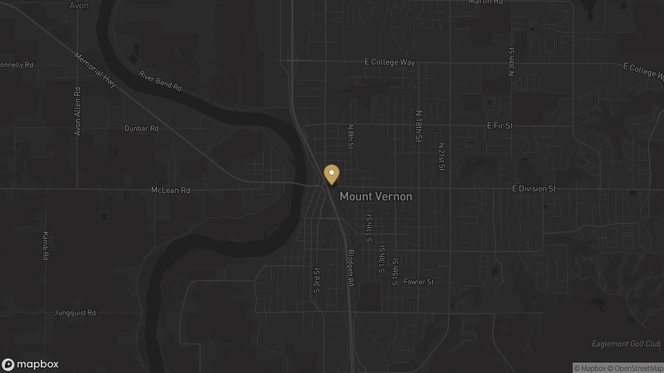 Static neighborhood map for College Way Corridor in Mount Vernon, Washington.