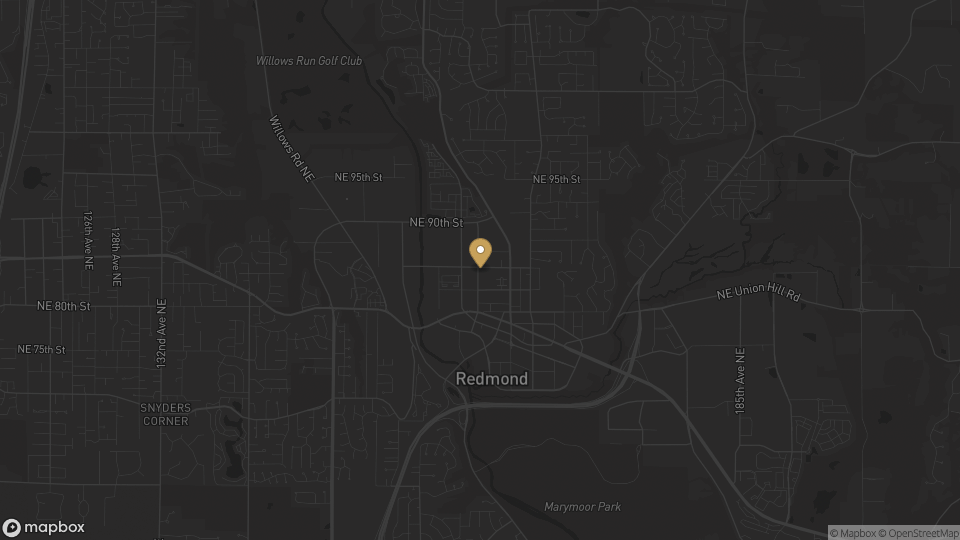 Static neighborhood map for Downtown Redmond in Redmond, Washington.