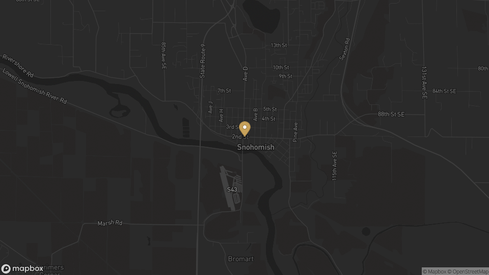 Static neighborhood map for Historic Downtown Snohomish in Snohomish, Washington.
