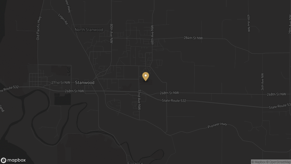 Static neighborhood map for Church Creek in Stanwood, Washington.