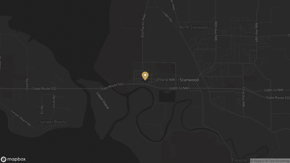 Static neighborhood map for Old Town Stanwood in Stanwood, Washington.